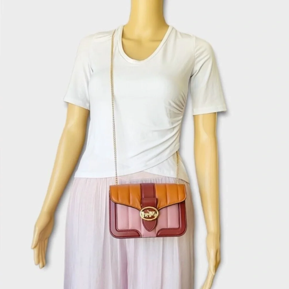 NWT Coach Georgie Crossbody With Colorblock Puffy Quilting C5591 - Picture 6 of 6